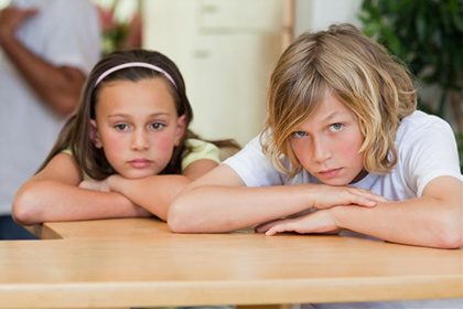 Children & adolescents page - picture of two unhappy looking children