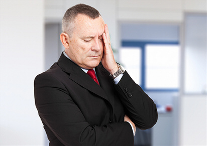 Stress and anxiety; picture of stressed senior businessman